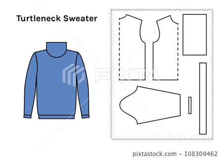 Turtleneck sweater for men and women pattern. Turtleneck sweater for men and women pattern. 108309462