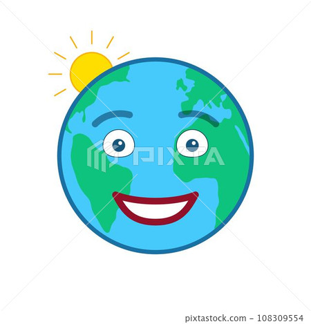 Happy world globe isolated emoticon Happy world globe isolated emoticon 108309554