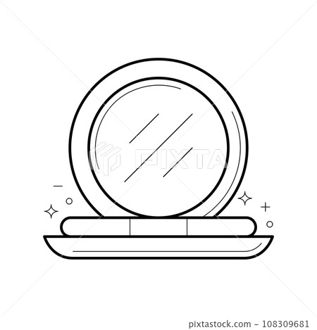 Compact powder with mirror icon, vector illustration Compact powder with mirror icon, vector illustration 108309681
