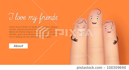 Friend finger poster 108309698