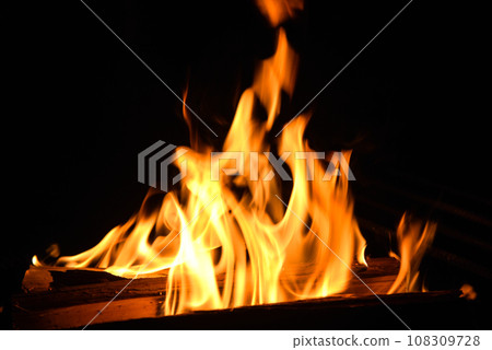 Burning flame, bonfire 108309728
