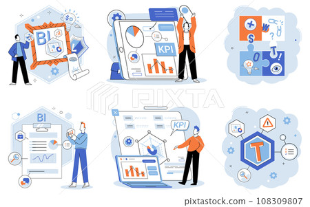 Analysis tool. Business intelligence. Vector illustration Analysis tools serve as metaphor for understanding complex business concepts The chart provides visual representation datpatterns A tool Analysis tool. Business intelligence. Vector illustration Analysis tools serve as metaphor for understanding complex business concepts The chart provides visual representation datpatterns A tool 108309807