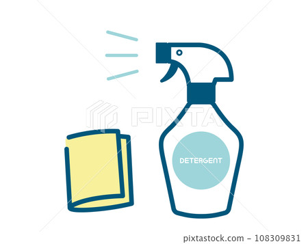 噴霧和撣子的簡單彩色插圖 噴霧和撣子的簡單彩色插圖 108309831