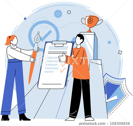 Business deal. Vector illustration. Cooperation is key to achieving corporate goals Meetings facilitate professional communication and collaboration Effective communication is vital for business Business deal. Vector illustration. Cooperation is key to achieving corporate goals Meetings facilitate professional communication and collaboration Effective communication is vital for business 108309856