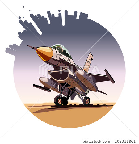 Cartoon Military Jet Fighter Plane Cartoon Military Jet Fighter Plane 108311861