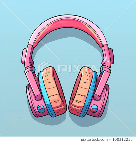 卡通耳机插画素材 108312233