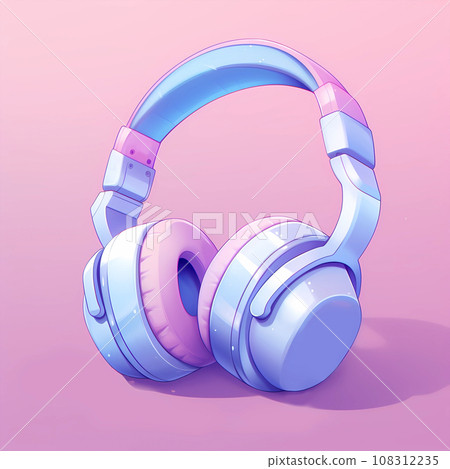 卡通耳机插画素材 108312235
