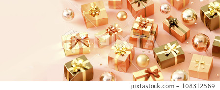 A sparkling pink and gold gift 108312569