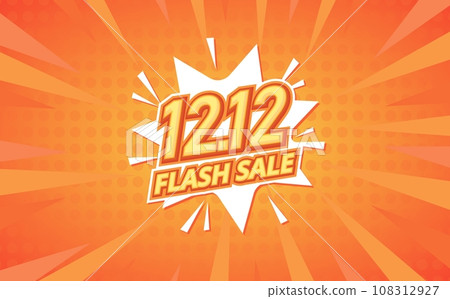 12.12 Shopping day sale, special offer, flash sale flyer or flash sale banner background for business retail promotion vector illustration 108312927
