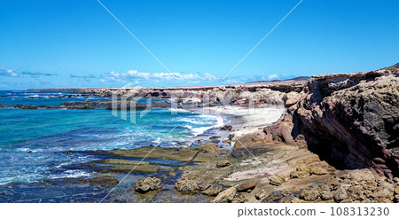 Arieal view of Jandia Nature Park - Fuerteventura, Canary Islands, Spain 108313230