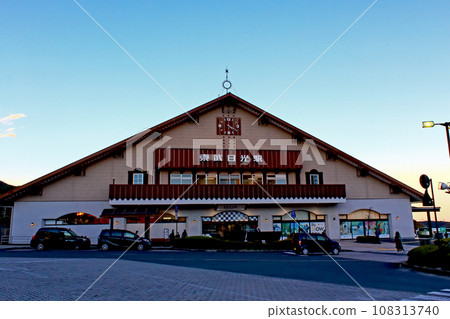 [Tochigi] Autumn Nikko - Tobu Nikko Station building at dusk 108313740