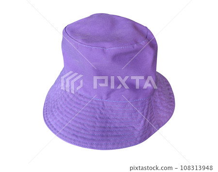 Purple bucket hat isolated on transparent background, PNG File Format. Purple bucket hat isolated on transparent background, PNG File Format. 108313948