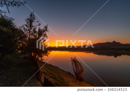 The orange river at sunset The orange river at sunset 108314523