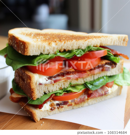 delicious homemade sandwich in rustic style 108314684