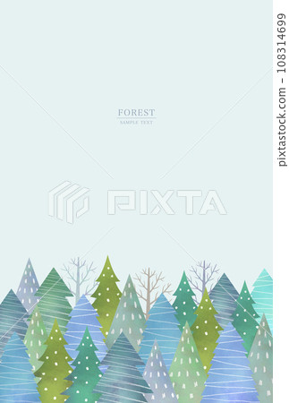 針葉林（水彩風格向量） 108314699