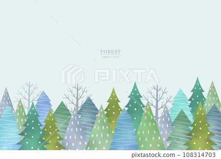 針葉林（水彩風格向量） 108314703