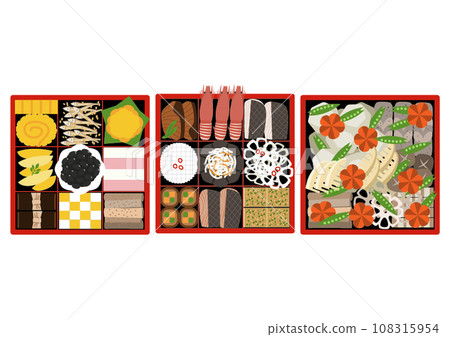 New Year dishes Osechi: 1st, 2nd, 3rd 108315954