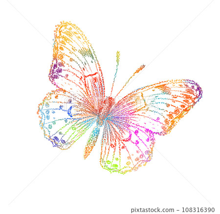 Beautiful colored abstract butterflies. hand drawing. Not AI, Illustrat3. Vector illustration Beautiful colored abstract butterflies. hand drawing. Not AI, Illustrat3. Vector illustration 108316390