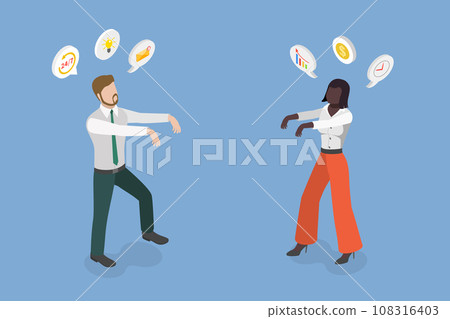3D Isometric Flat Vector Set of Businessmen Workaholic 3D Isometric Flat Vector Set of Businessmen Workaholic 108316403