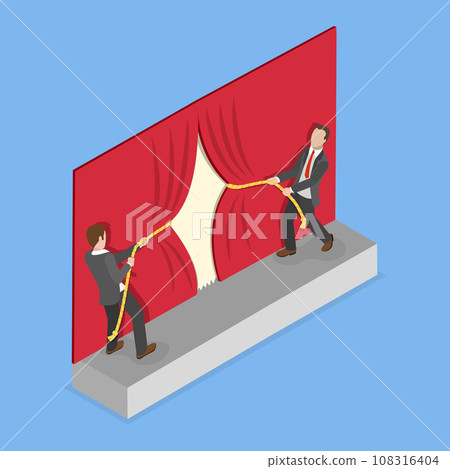 3D Isometric Flat Vector Illustration of Grand Opening 3D Isometric Flat Vector Illustration of Grand Opening 108316404