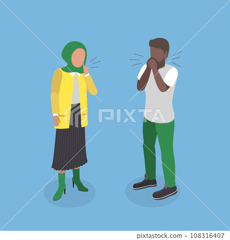 3D Isometric Flat Vector Illustration of Keep A Secret 3D Isometric Flat Vector Illustration of Keep A Secret 108316407