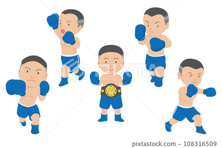 Male boxer illustration set 108316509