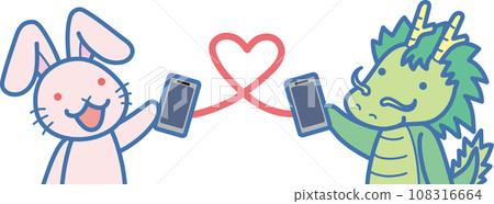 賀年片尾貼_兔與龍透過智慧型手機溝通_從兔年到龍年 賀年片尾貼_兔與龍透過智慧型手機溝通_從兔年到龍年 108316664