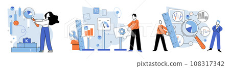 Performance indicator. Vector illustration. Profit is key benefit successful performance Revenue growth is significant performance indicator Gaining competitive edge is vital for financial success 108317342