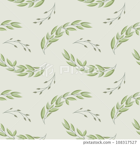 Seamless pattern, twigs and leaves of eucalyptus on a white background. Background, print, elegant textile, vector Seamless pattern, twigs and leaves of eucalyptus on a white background. Background, print, elegant textile, vector 108317527