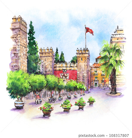 Old Seville fortress walls, Spain 108317807