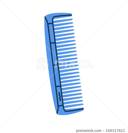 Blue Comb as Professional Hairdressing Tool and Accessory for Hairdo Vector Illustration Blue Comb as Professional Hairdressing Tool and Accessory for Hairdo Vector Illustration 108317821
