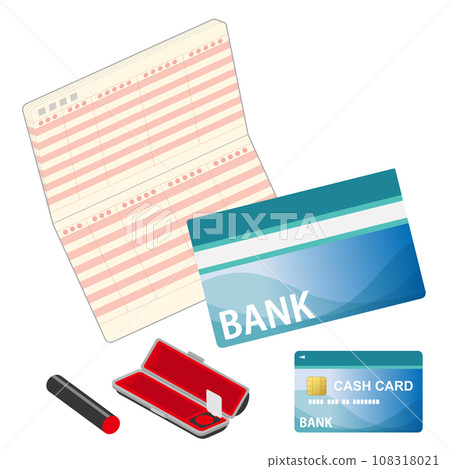 Bankbook, seal and cash card Bankbook, seal and cash card 108318021