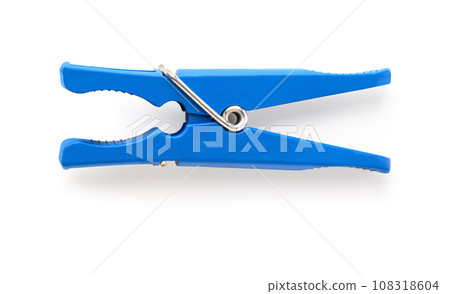 Blue plastic clothespin Blue plastic clothespin 108318604