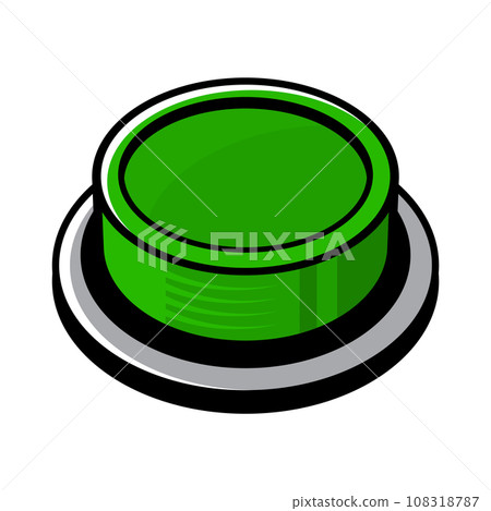 Big Green Button on White Background. Comic Book Style. Vector Big Green Button on White Background. Comic Book Style. Vector 108318787