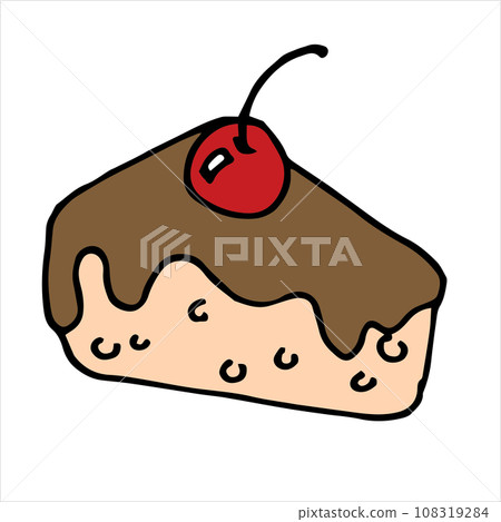 cake, vector, cherry 108319284