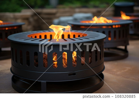 close-up of a fire pits adjustable vents 108320885