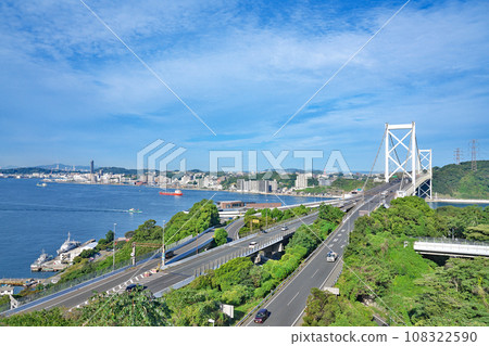 [Kanmon Strait from Wafukari Daini Observatory] Moji, Moji-ku, Kitakyushu City, Fukuoka Prefecture 108322590