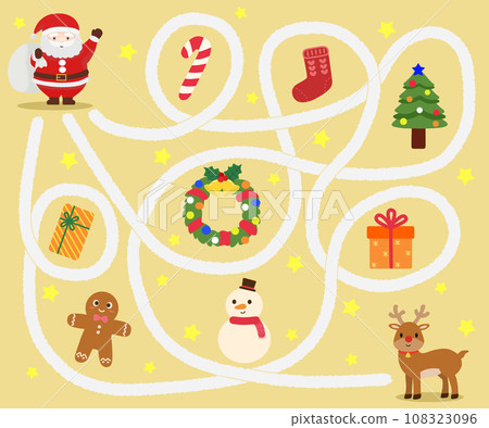 Christmas cute illustration maze Christmas cute illustration maze 108323096