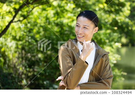 Men enjoying the outdoors 108324494