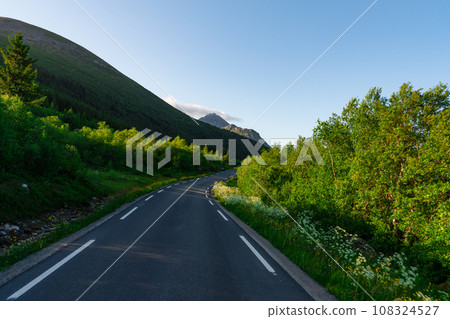 Lofoten island, Norway Summer Landscape Lofoten is known for a distinctive scenery of mountains, sea Lofoten island, Norway Summer Landscape Lofoten is known for a distinctive scenery of mountains, sea 108324527