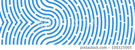 Fingerprint pattern background, finger print code banner. Vector thumbprint lines texture, unique human thumb imprint or scan abstract pattern, police fingerprint identification, biometric security 108325005