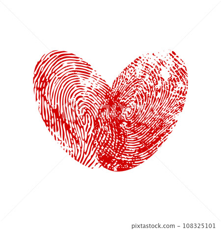 Fingerprint heart, love red ink symbol or pattern. Wedding card thumb grungy print, Valentine holiday fingermark pattern, 8 March ink fingerprint heart vector texture. Romantic love thumbprint symbol Fingerprint heart, love red ink symbol or pattern. Wedding card thumb grungy print, Valentine holiday fingermark pattern, 8 March ink fingerprint heart vector texture. Romantic love thumbprint symbol 108325101
