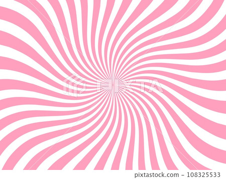 Strawberry pink ice cream swirl pattern, milk twist candy background. Spiral wavy lines vector pattern with yogurt, lollipop candy, ice cream and marshmallow twirl. Radial lines retro backdrop 108325533