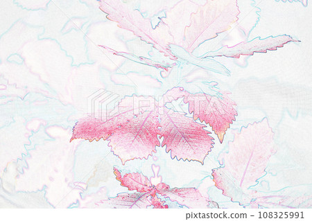 柔和的風格「櫟樹紅秋葉」插圖影像 108325991
