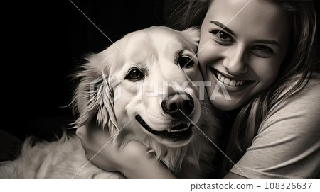 Man hugging his beloved dog Man hugging his beloved dog 108326637