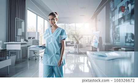 Ward of a modern clinic 108326672