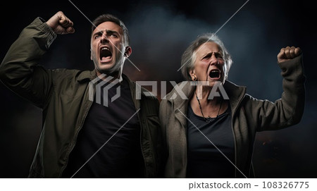 A man and a woman are fighting for their rights A man and a woman are fighting for their rights 108326775