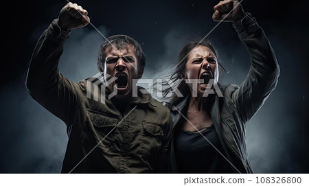 A man and a woman are fighting for their rights A man and a woman are fighting for their rights 108326800