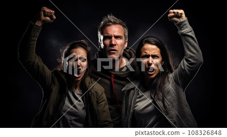 A man and a woman are fighting for their rights A man and a woman are fighting for their rights 108326848