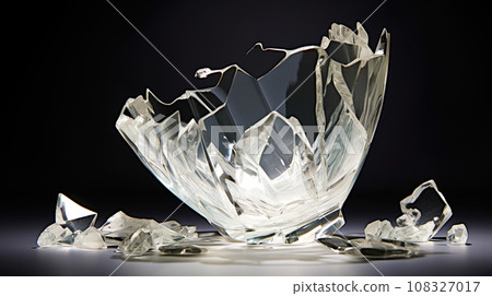 Broken glass vessel “AI generated image” 108327017